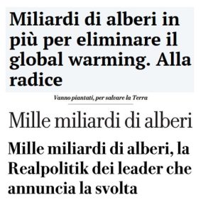 Miliardi di alberi in più per eliminare il global warming